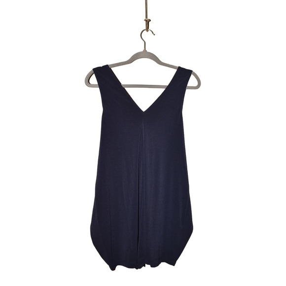 BCBGENERATION NEW $78 V-Neck Tie Front Romper Navy XS - Picture 2 of 3